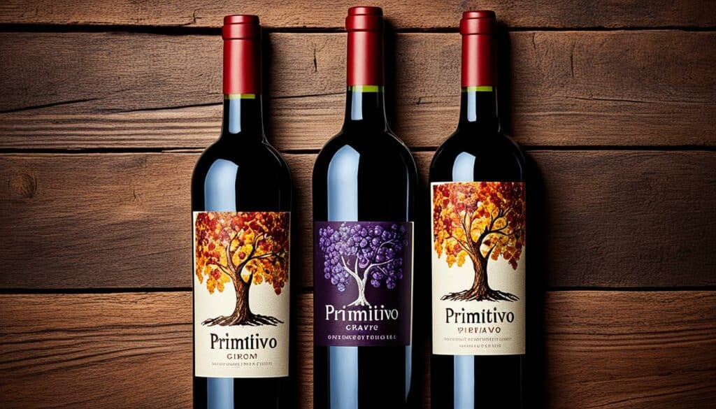 Primitivo Weinflaschen